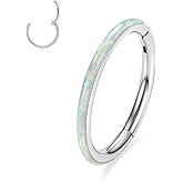 GAGABODY 16 Gauge Modern Pink Opal Paved Surgical Steel Snap Piercing Jewelry