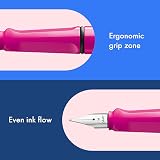 LAMY Safari Pink Fountain Pen LH M Nib with T 10 Blue Cartridge view 3