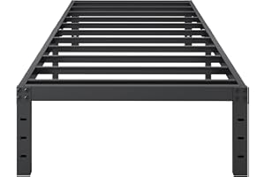SHLAND Twin Bed Frames, 14 Inch High Metal Platform Bed Frame Mattress Foundation with Steel Slats Support, No Box Spring Needed, No Noise, Easy Assembly