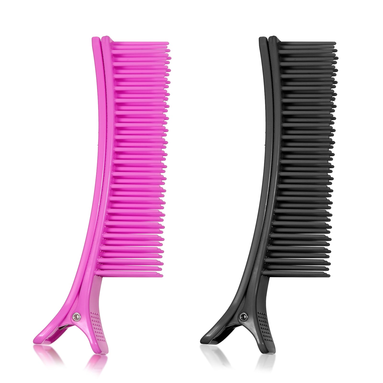 Photo 1 of Grip Clips for Hair Sectioning, Black and Purple Sectioning Hair Clips for Styling, Salon Grip Comb Clip for Styling, Haircuts, Coloring, and DIY Accessories