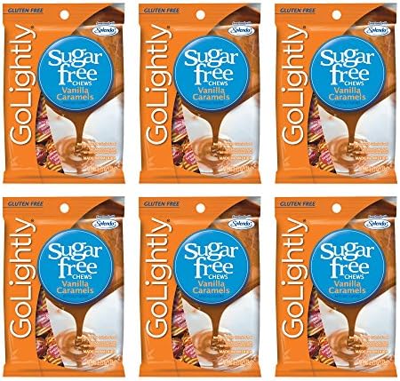 Hillside Candy Sugar Free Peg Bags - Chof-K Kosher - Vanilla Caramels Hard Candy - 6 Pack (3.5 oz each)