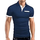 LOGEEYAR Men Polo Shirt Slim Fit Short Sleeve Cotton Golf Shirt Solid Performance Casual T-Shirts