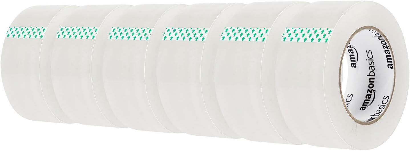 Amazon Basics Moving and Storage Packaging Tape, 6 count, 4.7 cm x 99.6 m, Clear, 4.77 cm x 99.6 m - Image 3