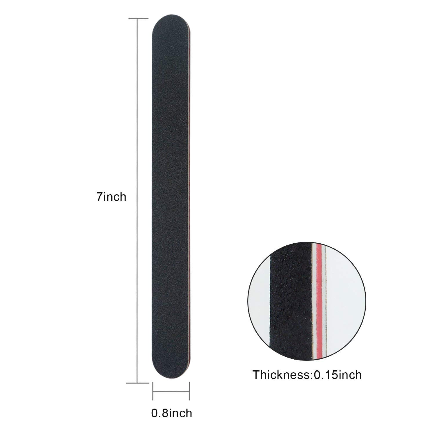Nail File 10 PCS Professional Double Sided 100/180 Grit Nail Files Emery Board Black Manicure Pedicure Tool and Nail Buffering Files : Beauty