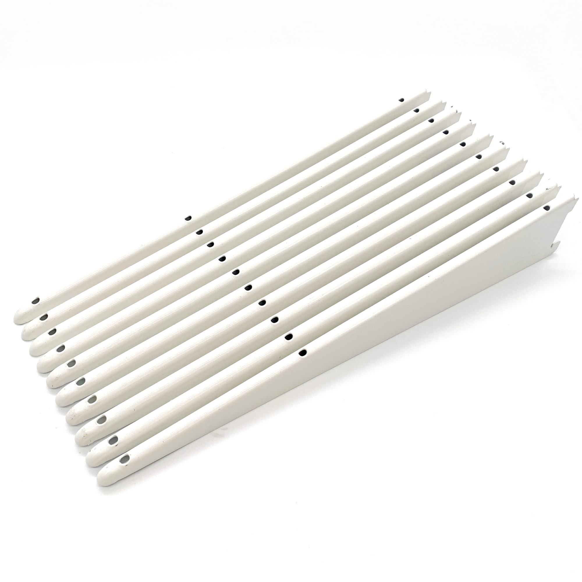 EAI Twin Slot Wall Mounted Shelving Bracket - Pack of 10, White, 610mm | Strong, Heavy Duty Steel Shelf Bracket | for Shed, Garage, Indoor Storage | Easy to Install Rack