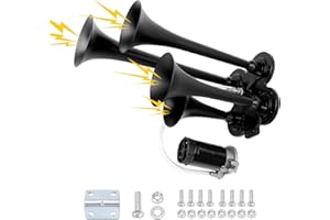 FILTERUP Train Air Horn Kit 12V 185DB for Truck Car 4 Speakers Super Loud Air Horn with Compressor Compatible with Jeep SUV Pickup Train Motorhome and Other Vehicles