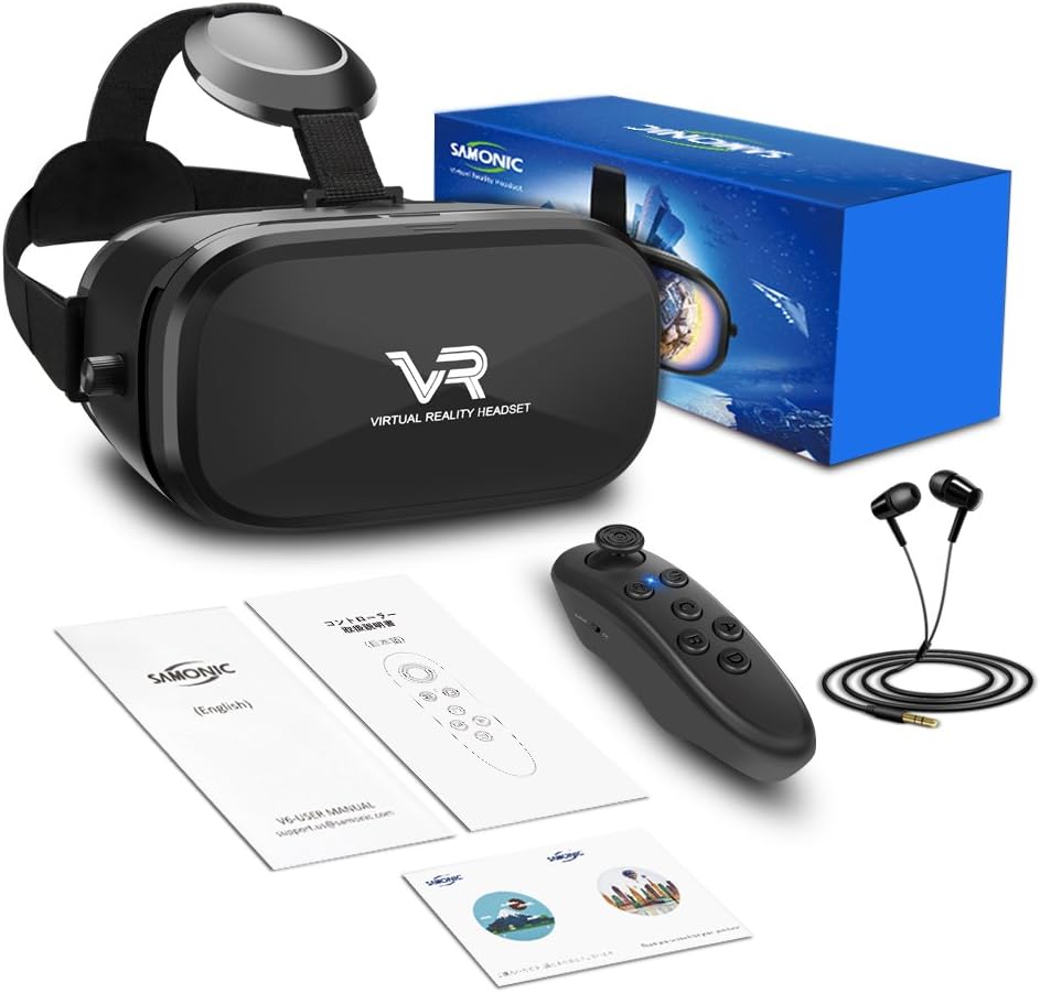 Amazon Co Jp Samonic 3d Vrゴーグル イヤホン Bluetoothコントローラ 日本語説明書付属 ブラック 家電 カメラ
