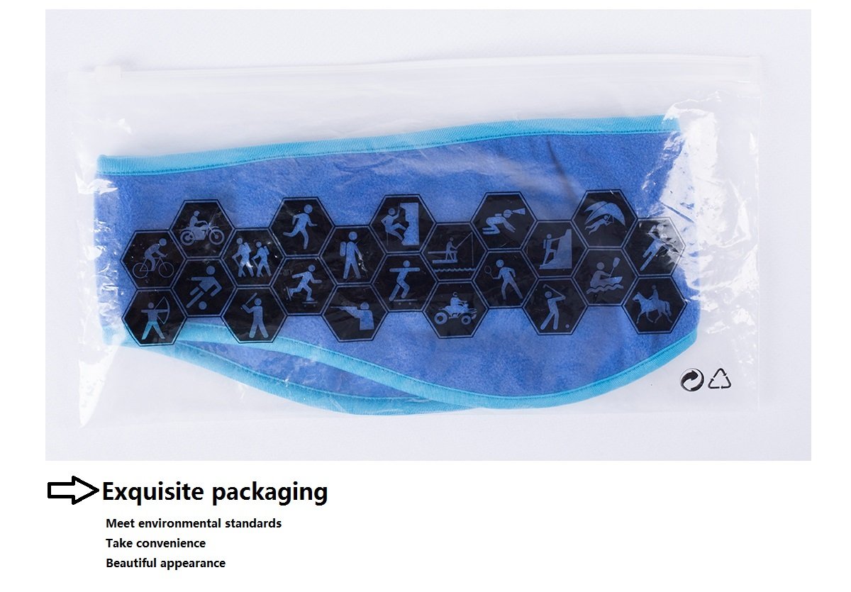 Hi-crazystore hippie headband Daily Wear Eye and Ear Sleep Mask Cool Man Hair Band Polar Fleece Ski Ear Muff Ear Warmers HeadBand Stretch EarMuff Running Headwear for women Wind Ear Cover (Light Blue)