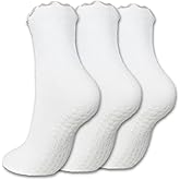 Soxbang 3/6 Pairs Cute Pilates Socks with Grips,Yoga Socks Barre Sock Non Slip Grip Embroidery for Barre Ballet Workout