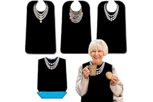 EpoBob 3 Pack Adult Bibs with Crumb Catcher, Washable and Adjustable Adult Bibs for Women Elderly Seniors Elegant