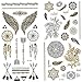 Foxjoy Metallic Temporary Tattoos, 12 Sheets, 200 Designs