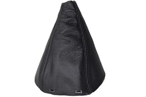 The Tuning-Shop Ltd for Saab 9-3 93 Ss 2003+ Manual Shift Boot Shift Boot Black Italian Leather with Black Stitch