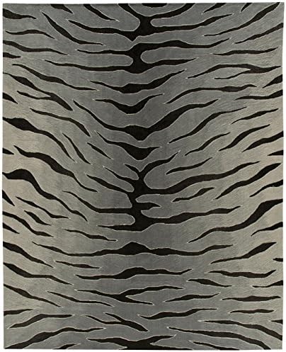 Rug Squared Marietta Contemporary Animal Print Area Rug (MRI30), 8-Feet by 10-Feet 6-Inches, Black Gray