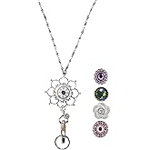 Hidden Hollow Beads Interchangeable Snap Button Lanyard Women's Stainlesss Steel Chain ID Badge holder Teacher Cruise Phone