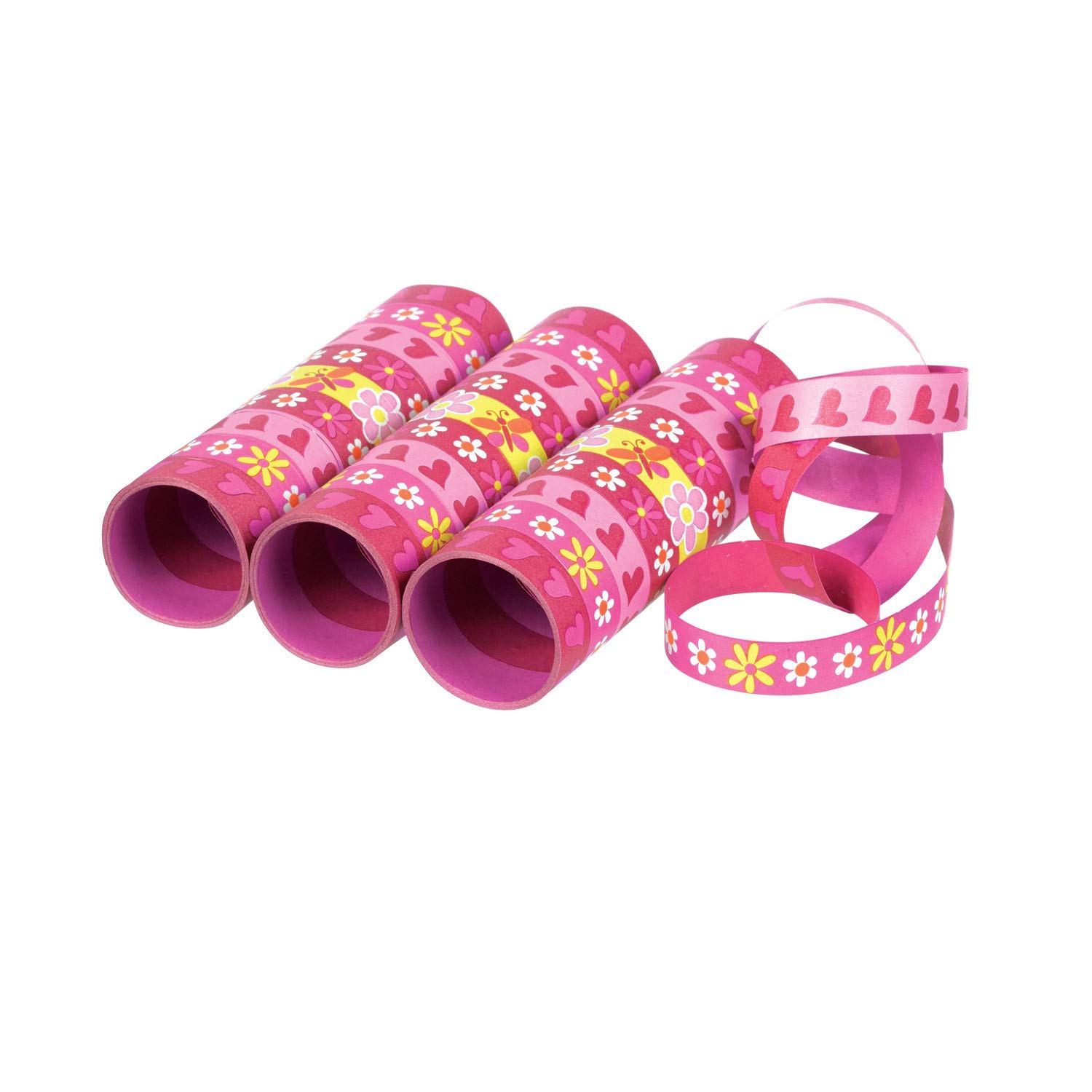 amscan - 350232-3 Streamers Flowers - Butterflies - Hearts - 14 mm x 4 m