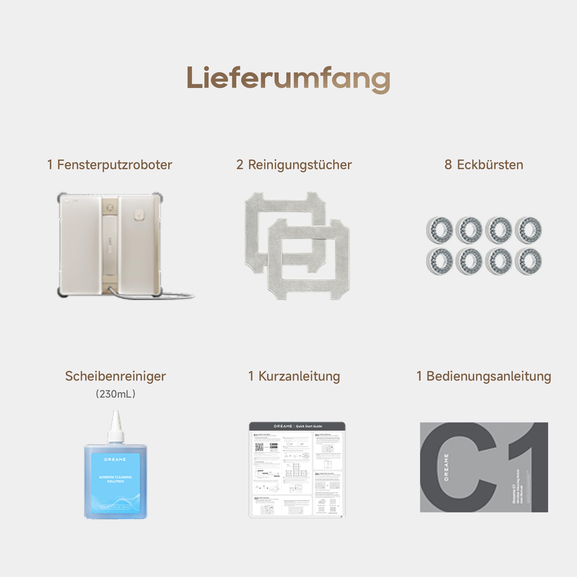 dreame C1 Fensterputzroboter, 5.500 Pa Saugkraft, zuverlässiges Sicherheitskonzept, CornerClean-Technologie, gründliche Nassreinigung, Dual-Spray-Technologie, intelligente Planung des Reinigungswegs 8