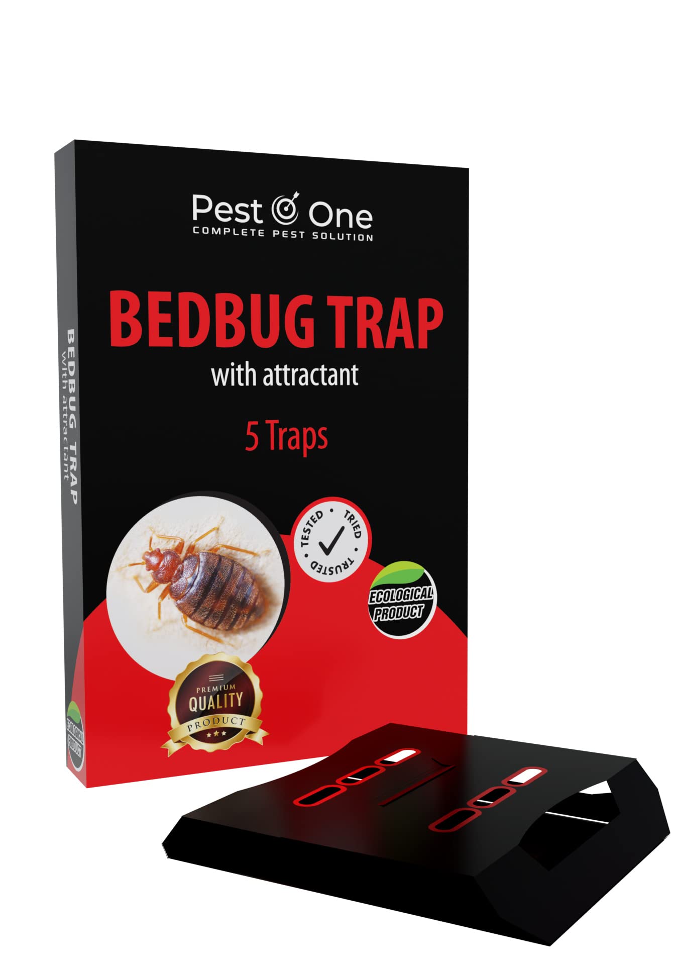 Effective Bedbug Trap - Safeguard Your Home from Bed Bug Infestations - Eco-Friendly Design - Catch, Monitor & Prevent Bedbugs - Pack of 5 (1 Box)