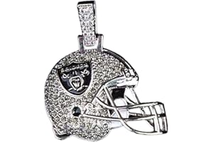 GLD Officially Licensed NFL Sports Team Helmet Pendant - Gold Plated Iced Out Football Necklace Charm