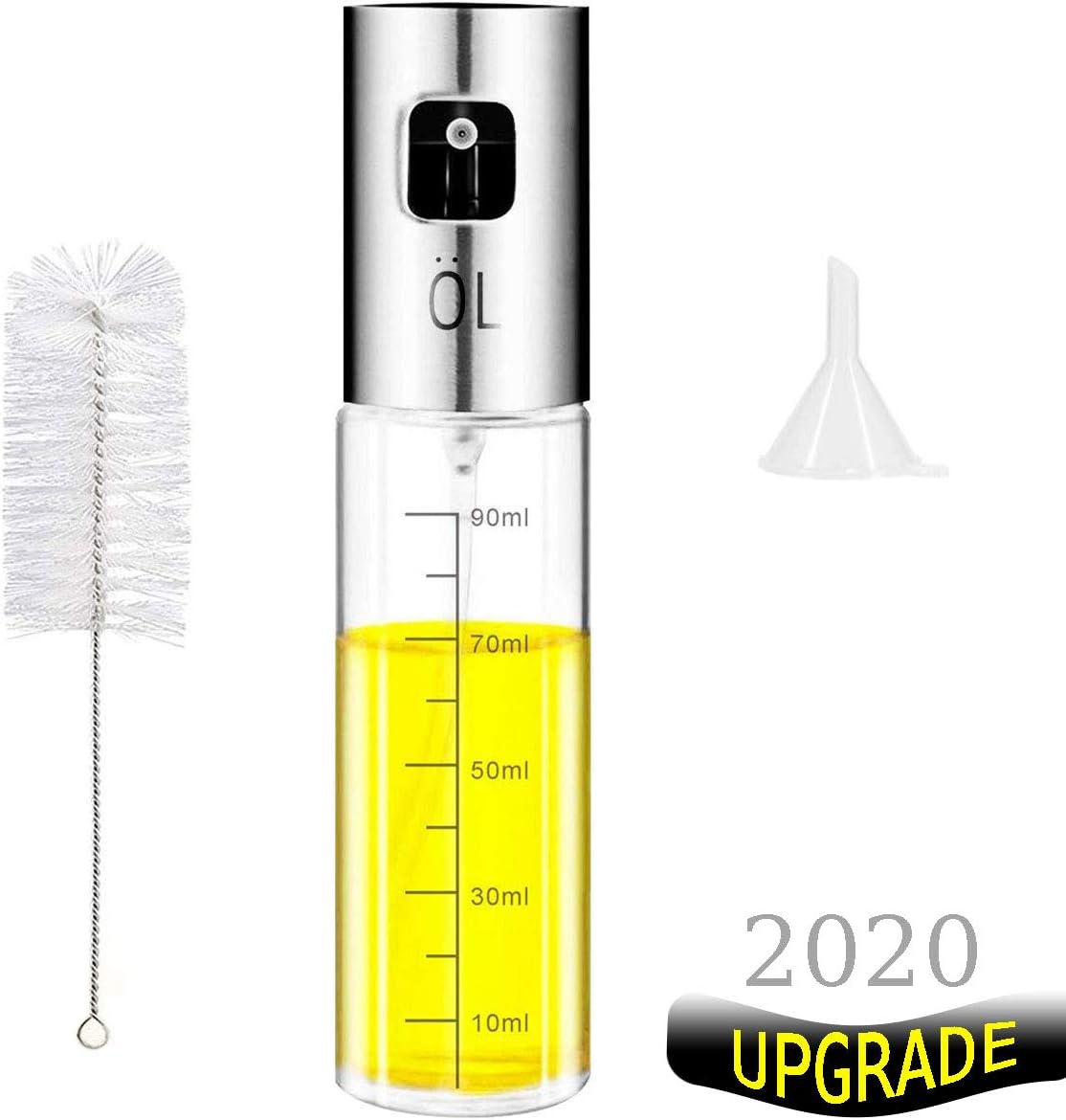 Leaflai Oil Sprayer For Cooking Air Fryer, Olive Oil Mister Spray Bottle Oil Dispenser Kitchen, Food Grade Atomizer Popcorn Butter For BBQ Baking, Roasting, Grilling, Frying【2020 Upgrade】