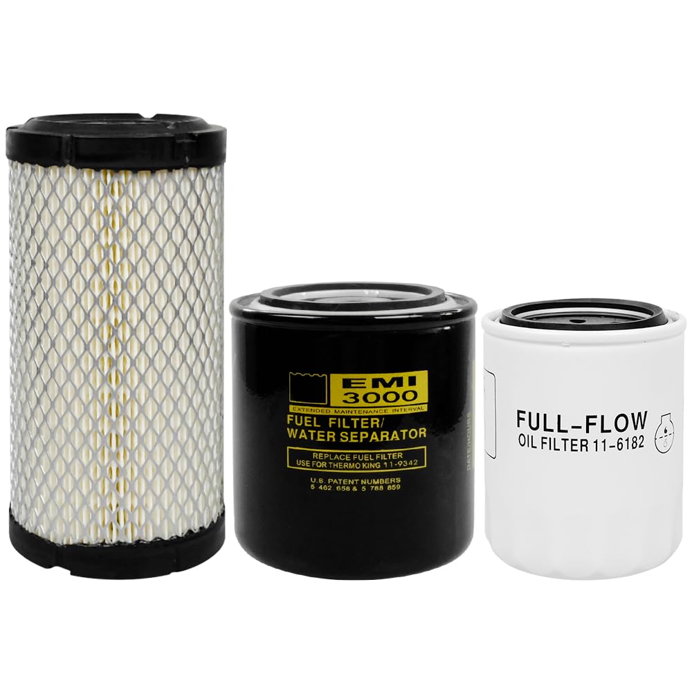 Photo 1 of 11-9059 Air Filter 11-6182 Oil Filter 11-9342 Fuel Filter Maintenance Kit Replacement For Thermo King Tripac APU or Evolution Replace 119059 11-5522 11-5712