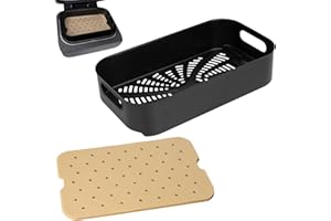 WEBROIL Foodi Air Frying Combo Crisper Basket for Ninja FG551 Smart Indoor Grill, Non-Stick Air Fryer Basket for Ninja Air Fryer Grills DG551/DG651 Accessories, with Disposable Perforated Paper Liners,100PCS