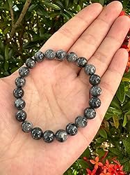 Black Labradorite Crystal Bead Bracelet