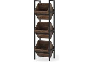 Tribesigns Wine Rack Freestanding Floor, 3 Tier Wooden Wine Storage Stand, Wobble-Free Wine Holder Display Shelf Liquor Bottl