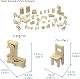CUTEROOM Dollhouse Furniture Laser Cut 3D Puzzle 34 Pieces Kit view 3