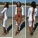 Franterd Women Dress Traditional African Dashiki Bodycon Deep O-Neck Party Dresses (S) White