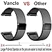 Vancle Metal Band Compatible with Fitbit Versa Bands, Stainless Steel Mesh Loop Metal Replacement Wristbands with Magnet Lock for Fitbit Versa (Black, Large)