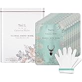 Catherine Muller Floral Hand Mask 8 Pairs, Moisturizing Gloves for Dry Hands with Elder Flower & CICA, Repairing and Nourishing Hand Care Treatment for Cracked, Rough, and Dry Skin