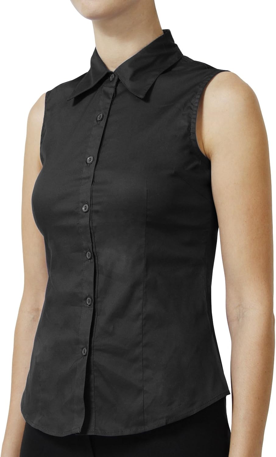 NE PEOPLE Womens Essential Basic Everyday Work Office Tailored Sleeveless Button Down Daily Shirts (S-3XL): Clothing