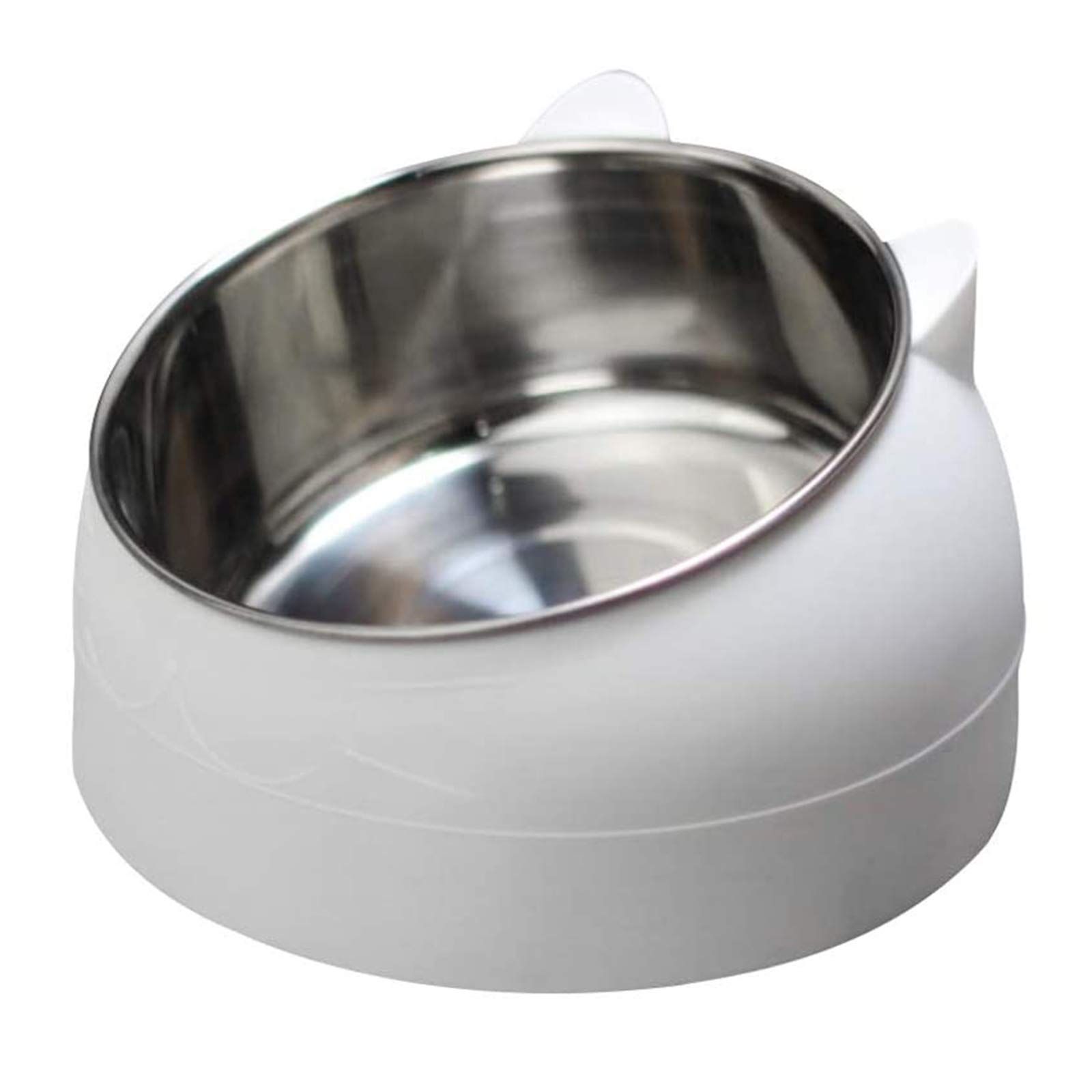 Stainless Steel Pet Cat Bowl, Cat Food Bowl, Cat Feeding Bowl, Cat Water Bowl, Multi-purpose Pet Feeding Bowl,for Pet Food and Water Feeder (White)