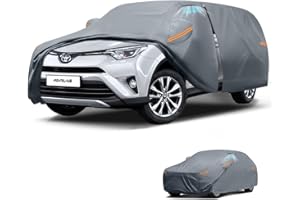 DOZENTRO Waterproof Toyota RAV4(2015-2025) Car Cover with Breathable Vents, [2025 Upgrade] Premium Covers with Cotton Liner and Zipper Door, Sun Rain Snow Dust Uv Protection.(Gift with Towel)