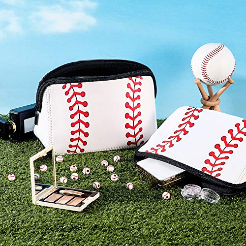 Boao 2 Pieces Softball Bag softball Print Makeup Bag Baseball Travel