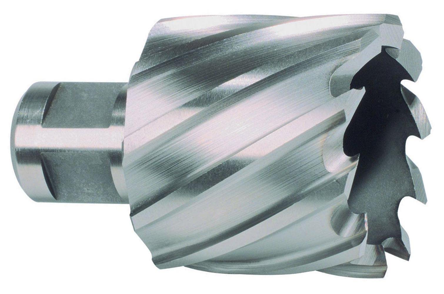 Ruko HSSE-Co 5 Core Drill Bit with 3/4 inch Weldon Shank, CBN Ground, Bright Finish, 60.0 mm Diameter, 63.0 mm Length, R108260E