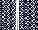 HLC.ME Lattice Print Thermal Room Darkening Blackout Tie Up Shade Valance Curtain for Small Windows - Navy Blue - 46
