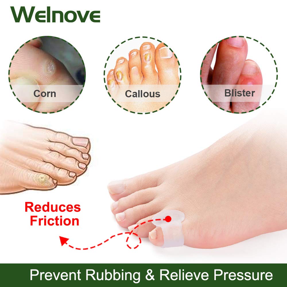 Welnove Gel Toe Separator, Pinky Toe Spacers, Little Toe Cushions - Image 4