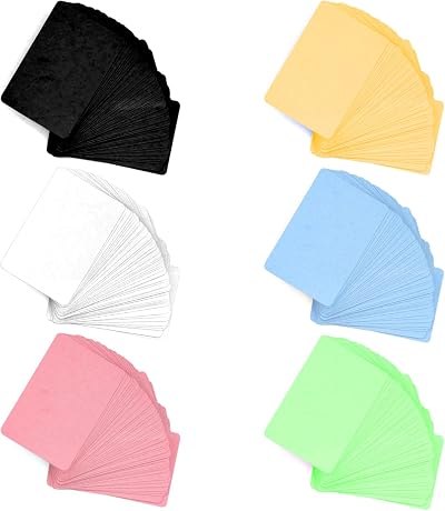 Tomoyuki 300 Blank Flash Cards Kraft Paper 3.46 x 2.04 in White Black Pink