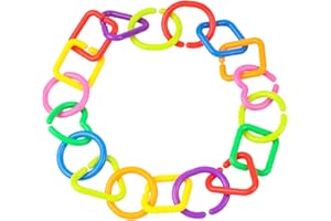 SUPVOX 35pcs Geometric Linking Ring for Boy Girl Bright Connecting Chains for Sensory Development and