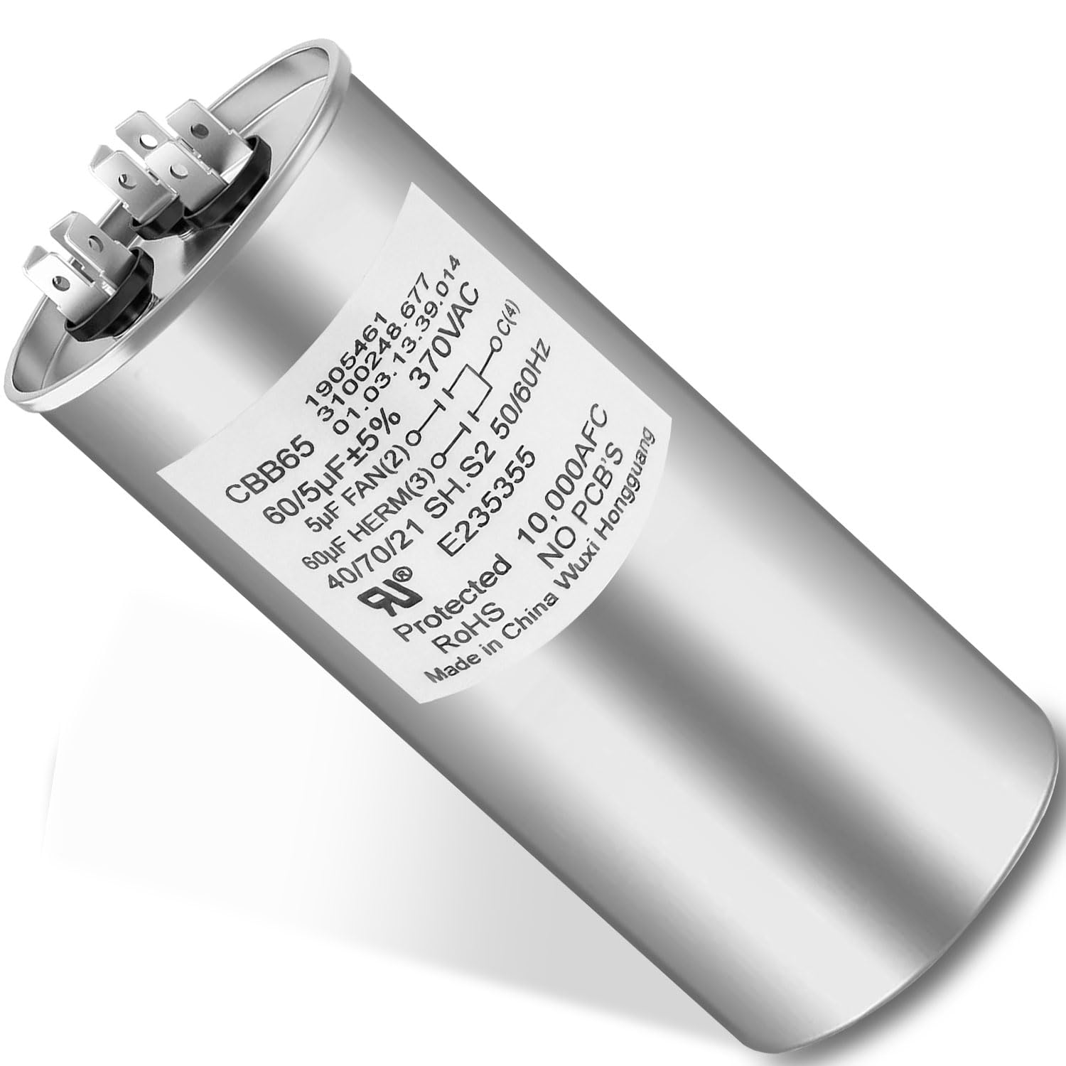 Photo 1 of 3312195.000 RV AC Air Conditioner Motor Capacitor 60/5 MFD for Dometic AC Motor Capacitor, 3312195000 RV AC Air Conditioner Parts