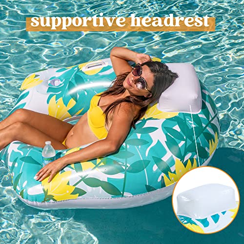 JOYIN Inflatable Pool Float Chair for Adults, Pool Lounger Chair Float