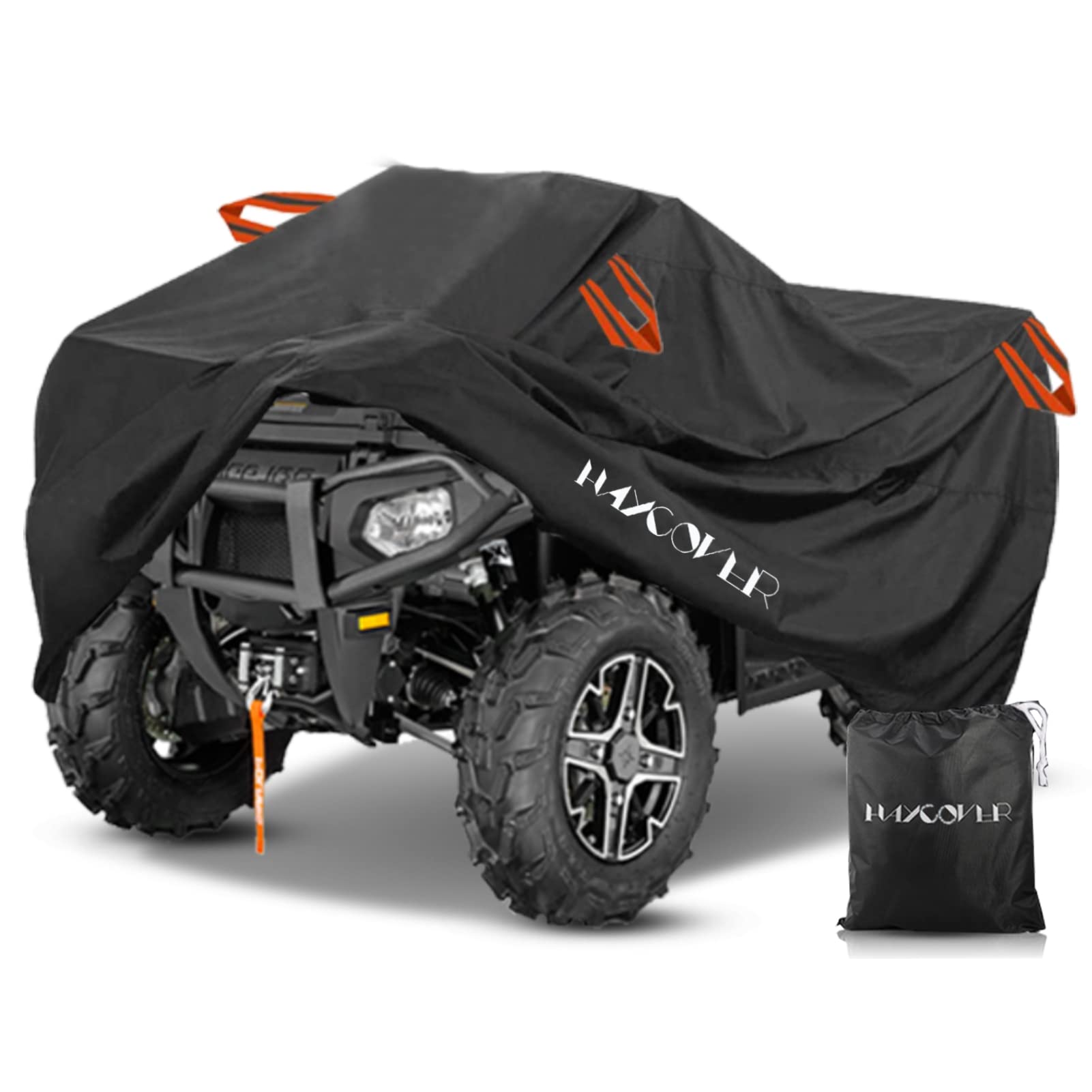 HAYCOVER ATV Cover Waterproof Heavy Duty 210D Oxford Large Quad Bike Cover for Vehicle, Scooter, Motorcycle Outdoor Storage Dust Rain UV Protection 210L*120W*115H CM