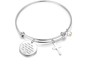 QIIER Christian Bible Verses Inspirational Keychain Cast All Your Anxiety on Him 1 Peter 5:7 Keychain