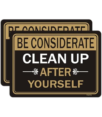 Aluminium-Schild 'Please Clean Up After Yourself' – 25,4 X 17,8 Cm, Wetterfest, Mit Vorgebohrten Löchern