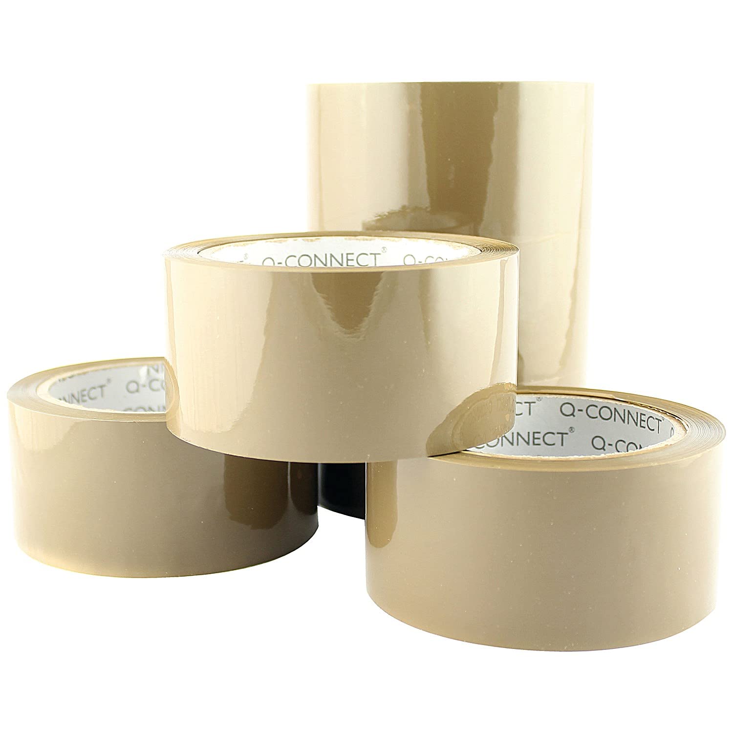 Q-Connect Low Noise Polypropylene Packaging Tape 50mmx66m Brown (Pack of 6)