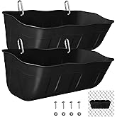 DallerSoode Chicken Feeder Waterer,Hanging Goat Feeders,Feed Trough 3.5 Quart 2 Pack,Hanging Fence Feed Trough for Poultry Livestock,Black