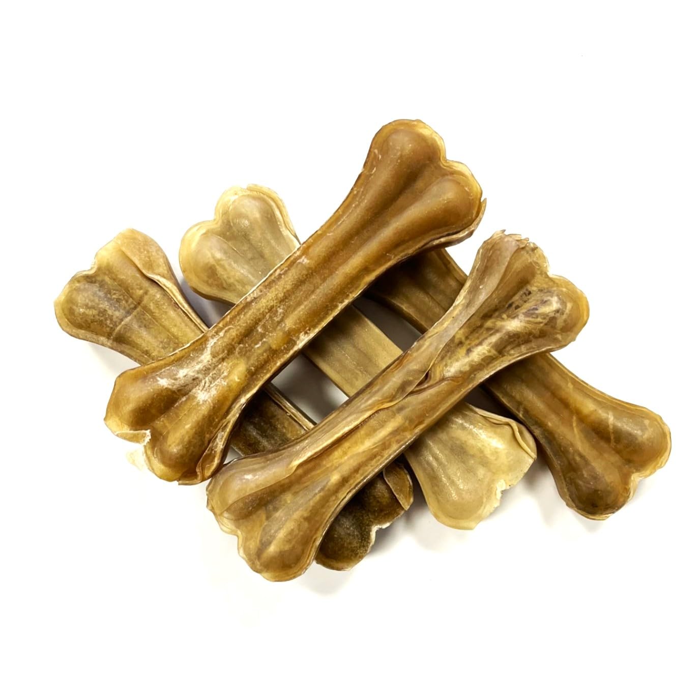 Medium 6 inch Pressed Bones x 5 Natural Rawhide Dog Treats RHS