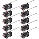 Gebildet 10 pieces Miniature Micro Limit Switch Momentary SPDT Snap Action Hinge Lever Type