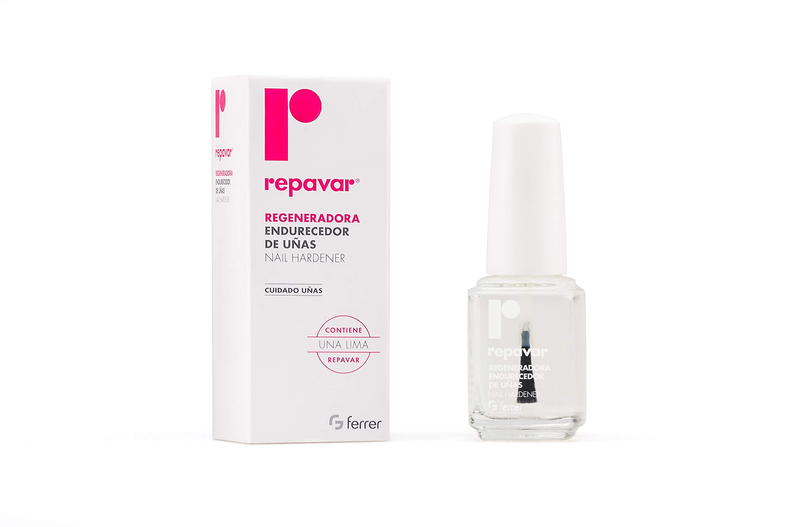 Repavar - Nail Hardener - Hand Treatment and Care - Forms a Protective Film that Increases Hardness and Flexibility - Includes File - 15 ml